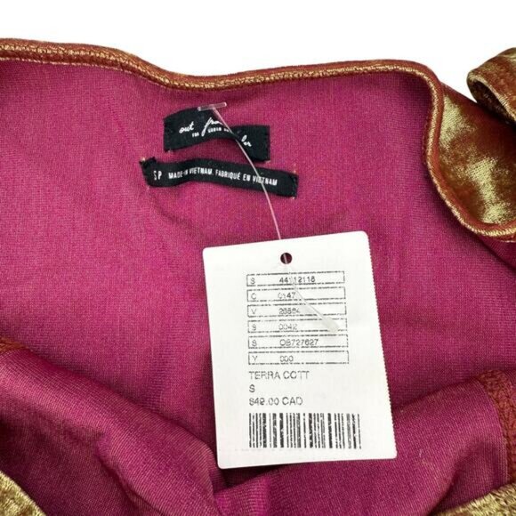 NWT OUT FROM UNDER UO Crushed Velvet Off-The-Shoulder Bodysuit Terracotta Small - Picture 3 of 5